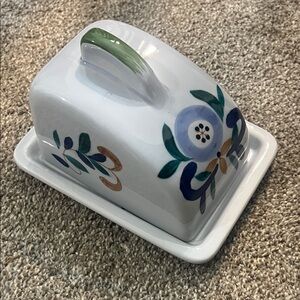 Vintage Hand Painted Cheese/Butter Keeper